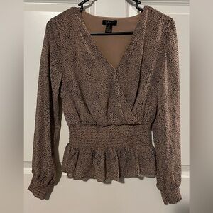 Japna Women's Brown Patterned Blouse